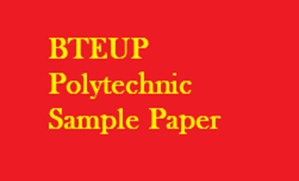 BTEUP Polytechnic Sample Paper  UP JEECUP Physics, Chemistry, Maths
